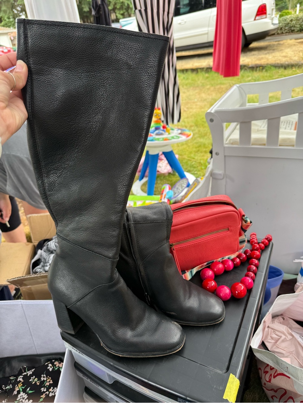 Dolce Vita Black Over-the-Knee Block Heel Boots
